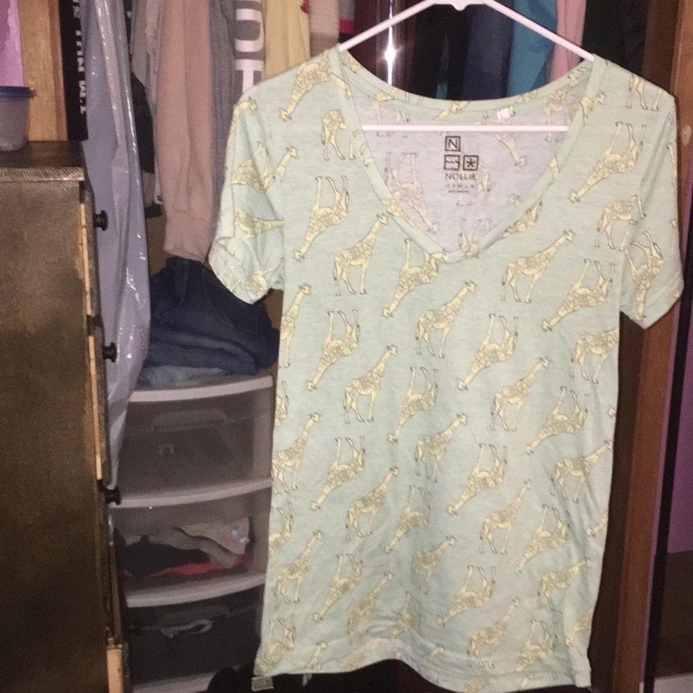Giraffe Infested Short Sleeve V-Neck T-Shirt